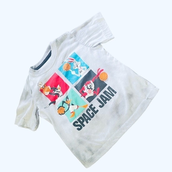Space Jam pajama top tie-dye gray graphic design Boys 4 - Picture 2 of 8